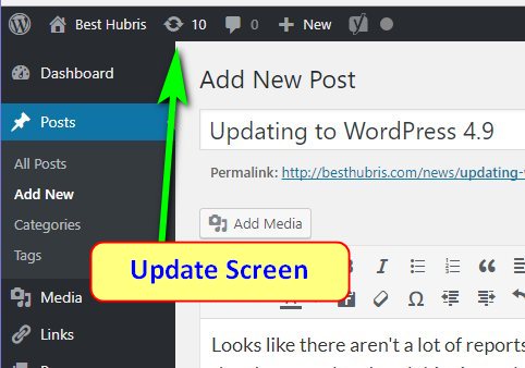update wordpress plugins screen