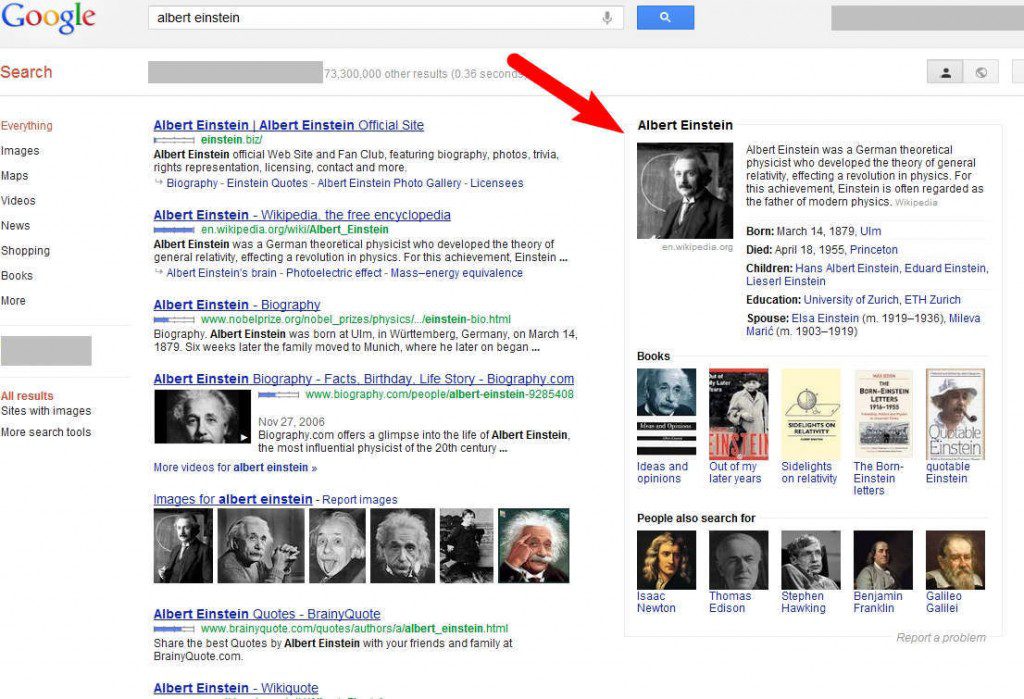 Google Knowledge Graph Example